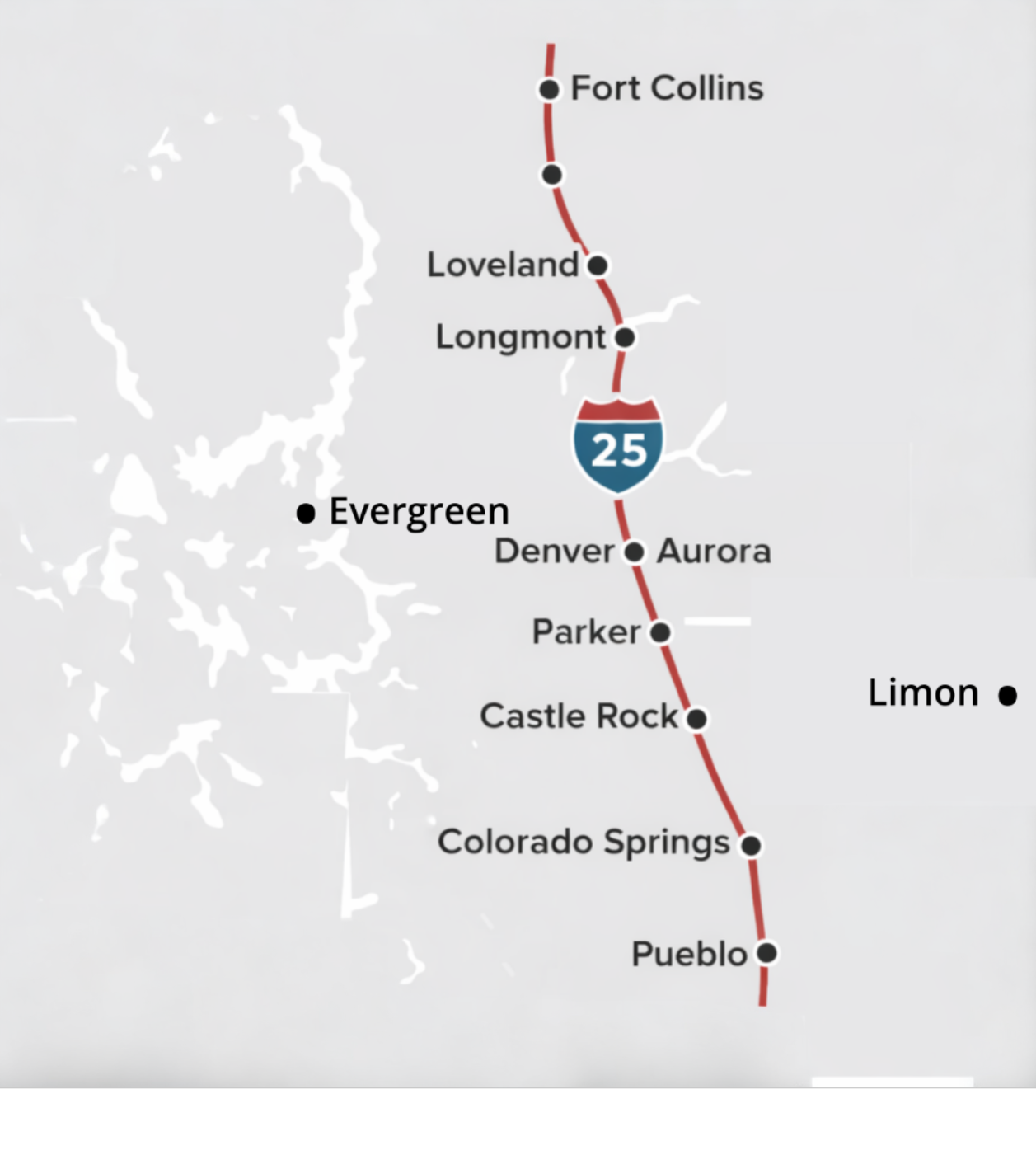 the service area of crane services Denver